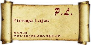 Pirnaga Lajos névjegykártya